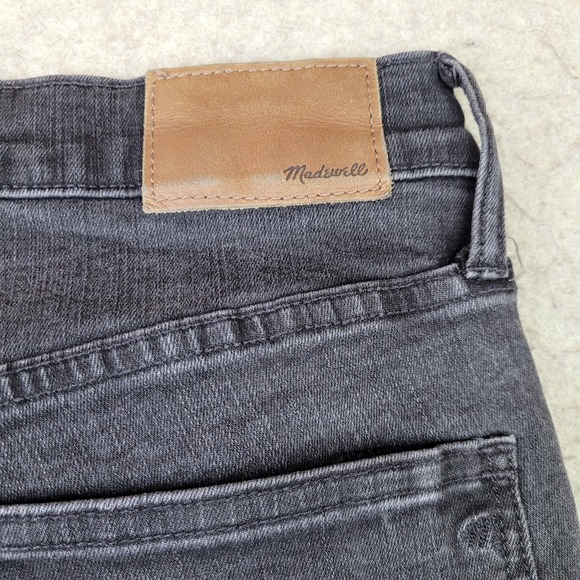 Madewell 9" High-Rise Skinny Jeans Women 29 Black Faded Button Fly Stretch Denim - Picture 8 of 13